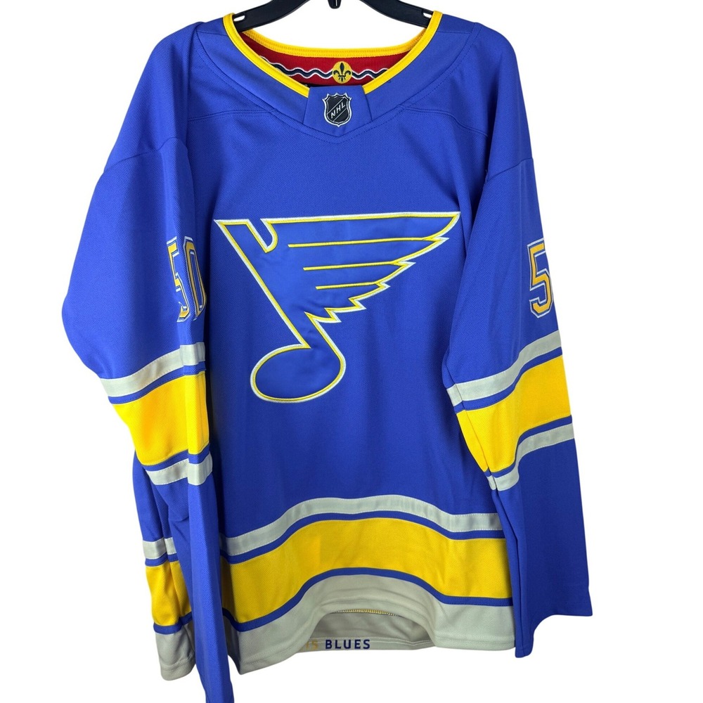 Fanatics St. Louis Blues Jordan Binnington 50 Authentic Pro Jersey Blue Mens 52